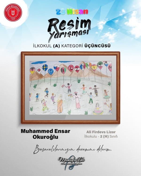 GÜRSULU ÇOCUKLAR 23 NİSAN COŞKULARINI RESİMLERİYLE PAYLAŞTI fotoğraf 4