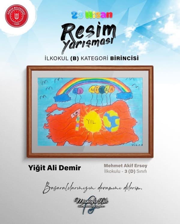 GÜRSULU ÇOCUKLAR 23 NİSAN COŞKULARINI RESİMLERİYLE PAYLAŞTI fotoğraf 5