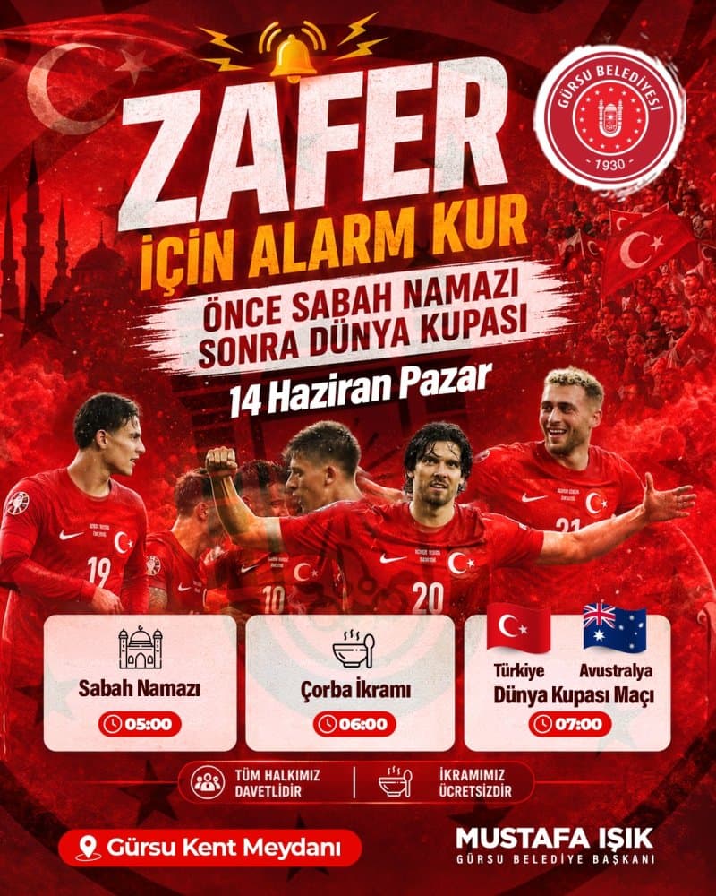 MİLLİ MAÇ HEYECANI GÜRSU’DA YAŞANACAK