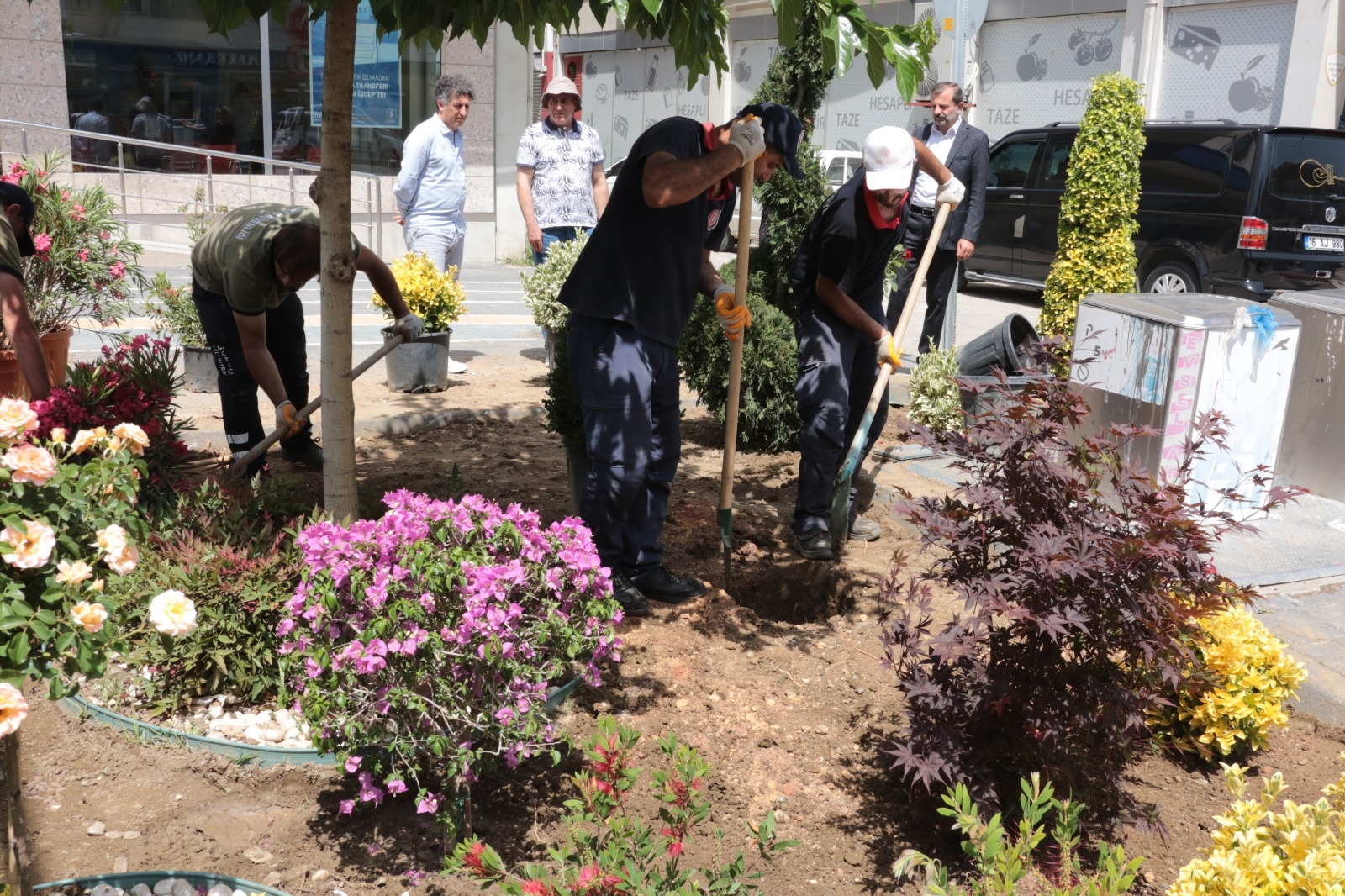 Gürsu’nun Caddelerine Rengarenk Çiçeklerle Yaz Coşkusu