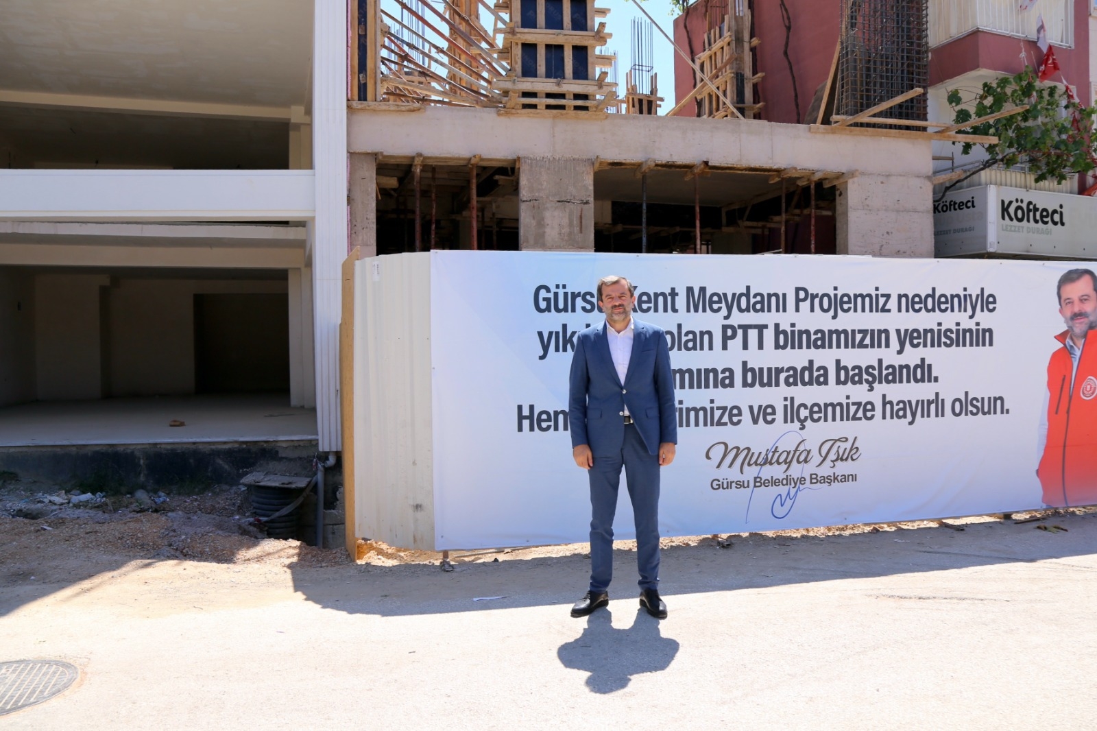 Gürsu’nun Yeni Ptt Hizmet Binası Hızla Yükseliyor