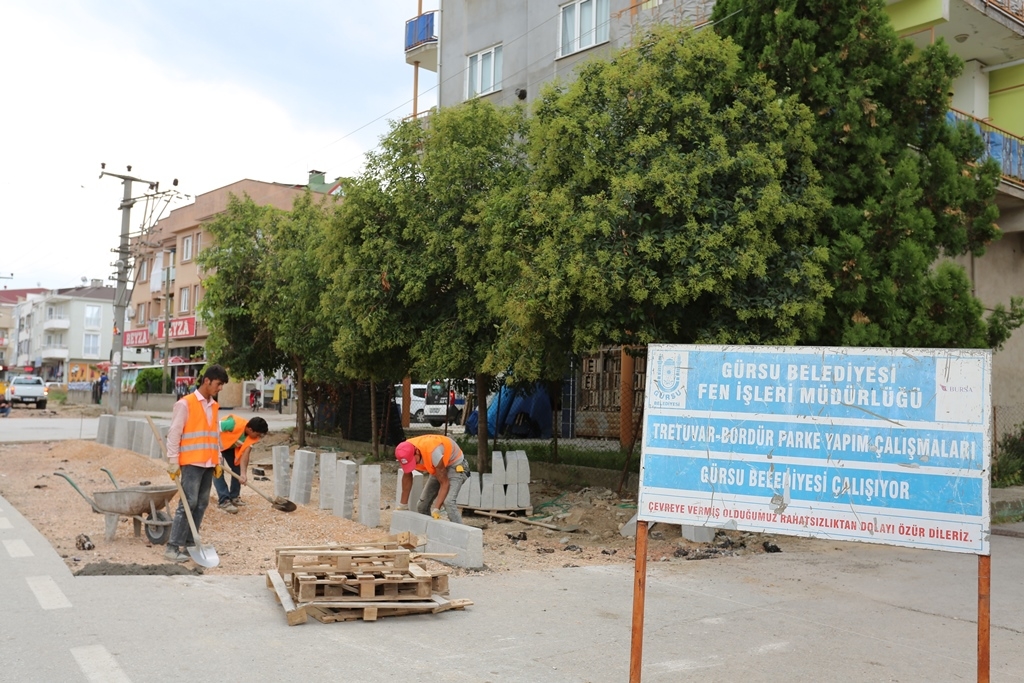 GÜRSU’NUN CADDELERİ KENT ESTETİĞİYLE GELİŞİYOR