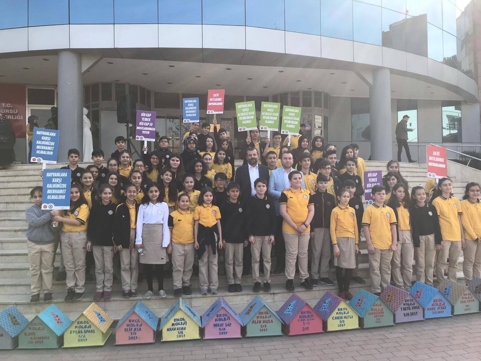 GÜRSU SOKAKLARI’NA RENGARENK KEDİ EVLERİ