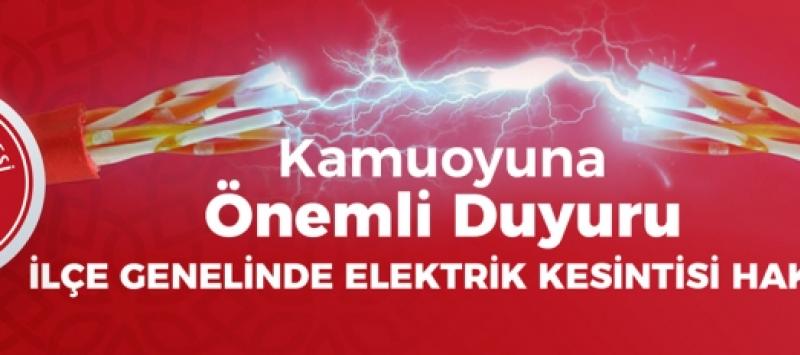 Elektrik Kesintisi Duyurusu