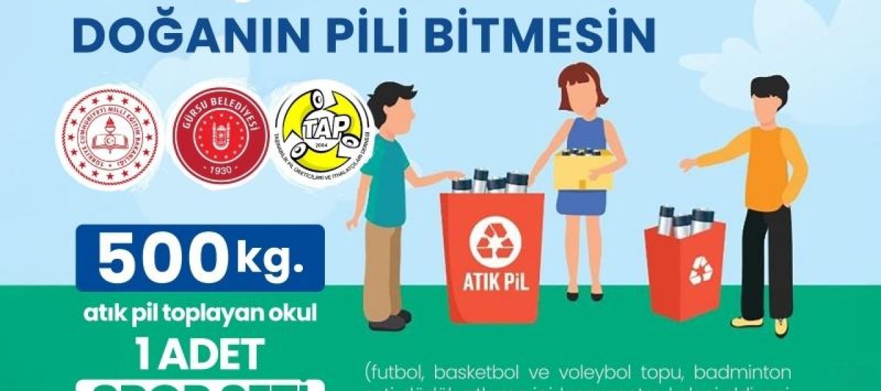 Gürsu’nun Okullarında Atık Pil Kampanyası